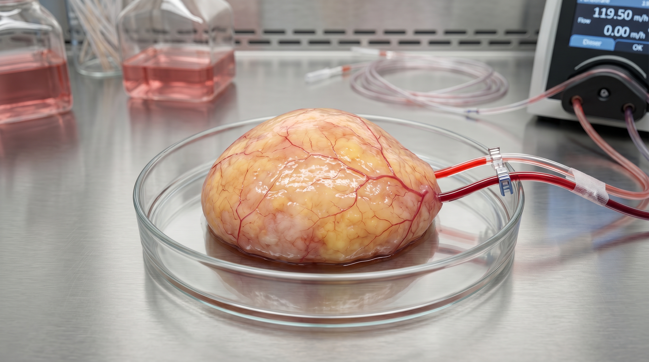 Biotech laboratory with vascular tissue constructs